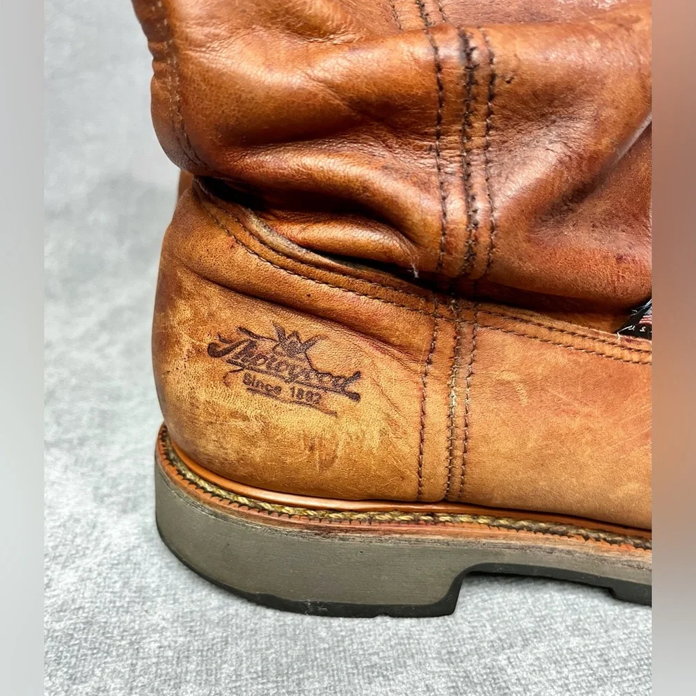 Thorogood American Heritage Distressed Men's Brown Leather Work Boots Size 9 EEE